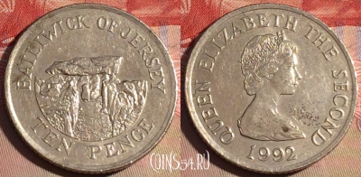 Джерси 10 пенсов 1992 года, KM# 57.2, 220a-033