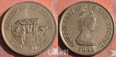 Джерси 10 пенсов 1992 года, KM# 57.2, 343-089