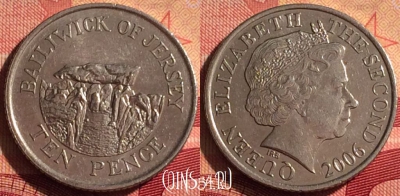 Джерси 10 пенсов 2006 года, KM# 106, 222i-074