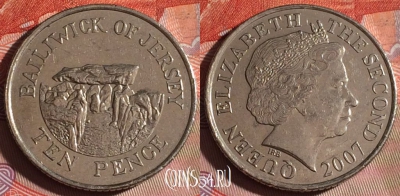 Джерси 10 пенсов 2007 года, KM# 106, 060f-044