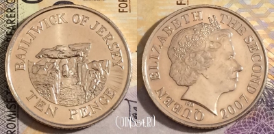 Джерси 10 пенсов 2007 года, KM# 106, 154-092