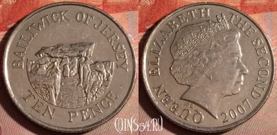 Джерси 10 пенсов 2007 года, KM# 106, 200f-035