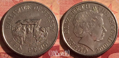 Джерси 10 пенсов 2010 года, KM# 106, 223i-134