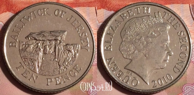 Джерси 10 пенсов 2010 года, KM# 106, 333-136