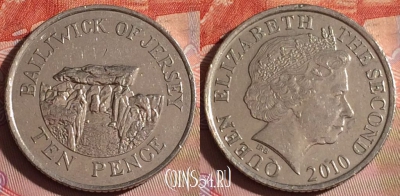 Джерси 10 пенсов 2010 года, KM# 106, 335-088