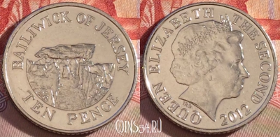 Джерси 10 пенсов 2012 года, KM# 106, 268-099