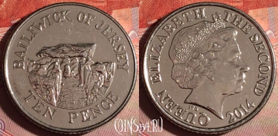 Джерси 10 пенсов 2014 года, KM# 250, 176f-044 ♛
