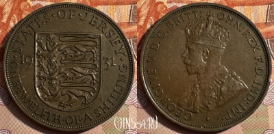 Джерси 1/12 шиллинга 1931 года, KM# 16, 229s-126 ♛