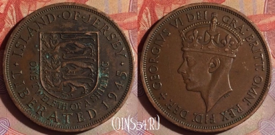 Джерси 1/12 шиллинга 1945 года, KM# 19, 336g-013