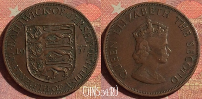 Джерси 1/12 шиллинга 1957 года, KM# 21, 148i-065