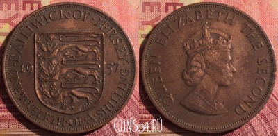 Джерси 1/12 шиллинга 1957 года, KM# 21, 295i-061