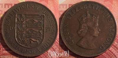 Джерси 1/12 шиллинга 1957 года, KM# 21, 302i-076