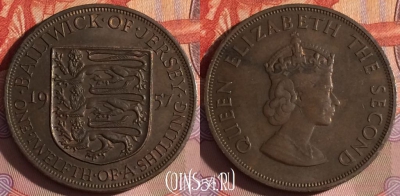 Джерси 1/12 шиллинга 1957 года, KM# 21, 311g-128