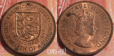 Джерси 1/12 шиллинга 1960 года, KM# 23, 257-066