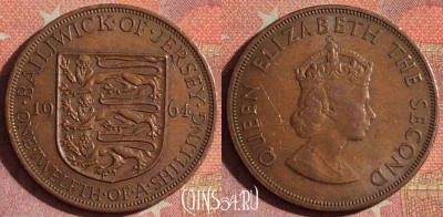 Джерси 1/12 шиллинга 1964 года, KM# 21, 105i-113
