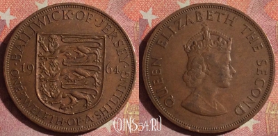 Джерси 1/12 шиллинга 1964 года, KM# 21, 111i-084