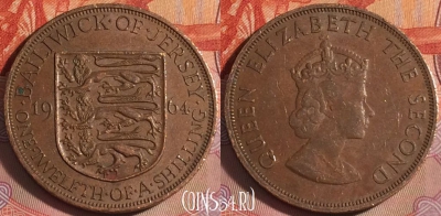 Джерси 1/12 шиллинга 1964 года, KM# 21, 115b-015