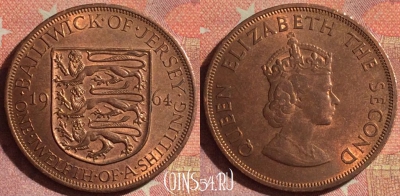 Джерси 1/12 шиллинга 1964 года, KM# 21, 159i-038