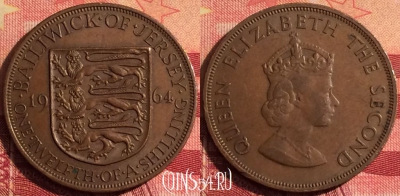 Джерси 1/12 шиллинга 1964 года, KM# 21, 276i-087