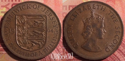 Джерси 1/12 шиллинга 1964 года, KM# 21, 288i-008