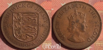 Джерси 1/12 шиллинга 1964 года, KM# 21, 377-014