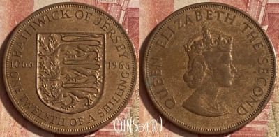 Джерси 1/12 шиллинга 1966 года, KM# 26, 061q-111