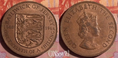 Джерси 1/12 шиллинга 1966 года, KM# 26, 249f-086 ♛