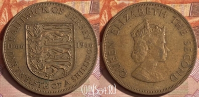 Джерси 1/12 шиллинга 1966 года, KM# 26, 319p-091