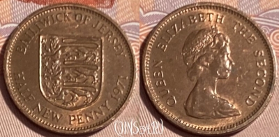Джерси 1/2 нового пенни 1971 г., KM# 29, 066s-004 ♛