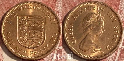 Джерси 1/2 нового пенни 1971 г., KM# 29, 360r-095 ♛