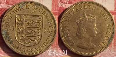 Джерси 1/4 шиллинга 1957 года, KM# 22, 259-139