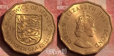 Джерси 1/4 шиллинга 1964 года, KM# 25, 066l-088