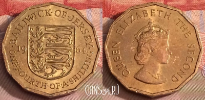 Джерси 1/4 шиллинга 1964 года, KM# 25, 281b-056