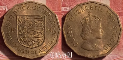 Джерси 1/4 шиллинга 1964 года, KM# 25, 391-016