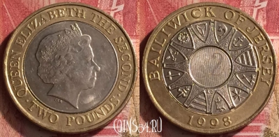 Джерси 2 фунта 1998 года, KM# 102, 453o-126
