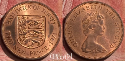Джерси 2 новых пенса 1971 года, KM# 31, 064l-136