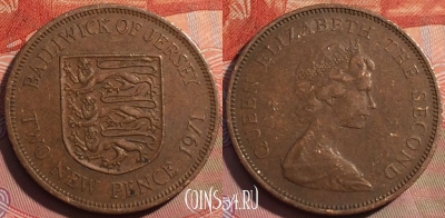 Джерси 2 новых пенса 1971 года, KM# 31, 246a-051