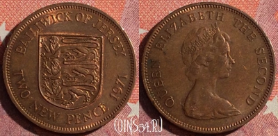 Джерси 2 новых пенса 1971 года, KM# 31, 344-014