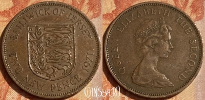 Джерси 2 новых пенса 1971 года, KM# 31, 462q-150