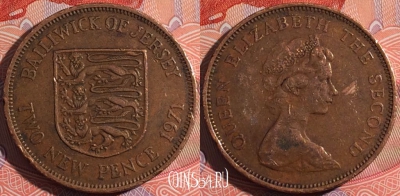 Джерси 2 новых пенса 1971 года, KM# 31, a136-056