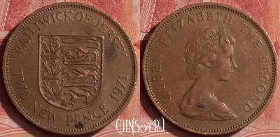 Джерси 2 новых пенса 1975 года, KM# 31, 391-082