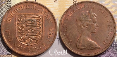 Джерси 2 пенса 1980 года, KM# 31, 144-129