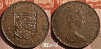 Джерси 2 новых пенса 1980 года, KM# 31, s408s-007