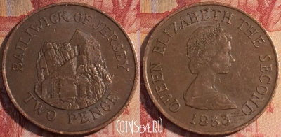 Джерси 2 пенса 1983 года, KM# 55, 157a-052