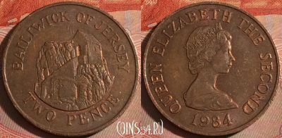 Джерси 2 пенса 1984 года, KM# 55, 121b-124