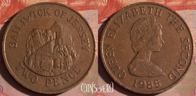 Джерси 2 пенса 1985 года, KM# 55, 335-015
