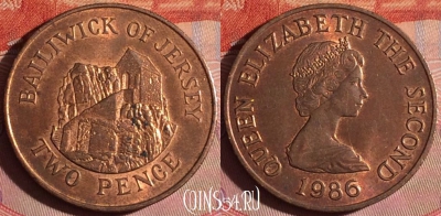 Джерси 2 пенса 1986 года, KM# 55, 262f-034