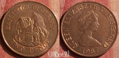 Джерси 2 пенса 1987 года, KM# 55, 401-118
