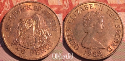 Джерси 2 пенса 1988 года, KM# 55, 079d-021