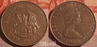 Джерси 2 пенса 1988 года, KM# 55, 124b-032